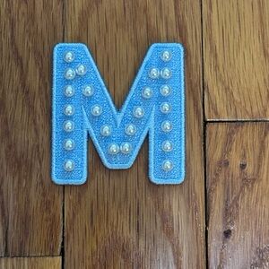 Stoney Clover Lane Blue Letter M Patch with Pearls NWY